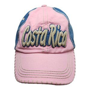 Costa Rica Embrodered Womens Mens Ball Cap Hat Adjustable Hook Loop